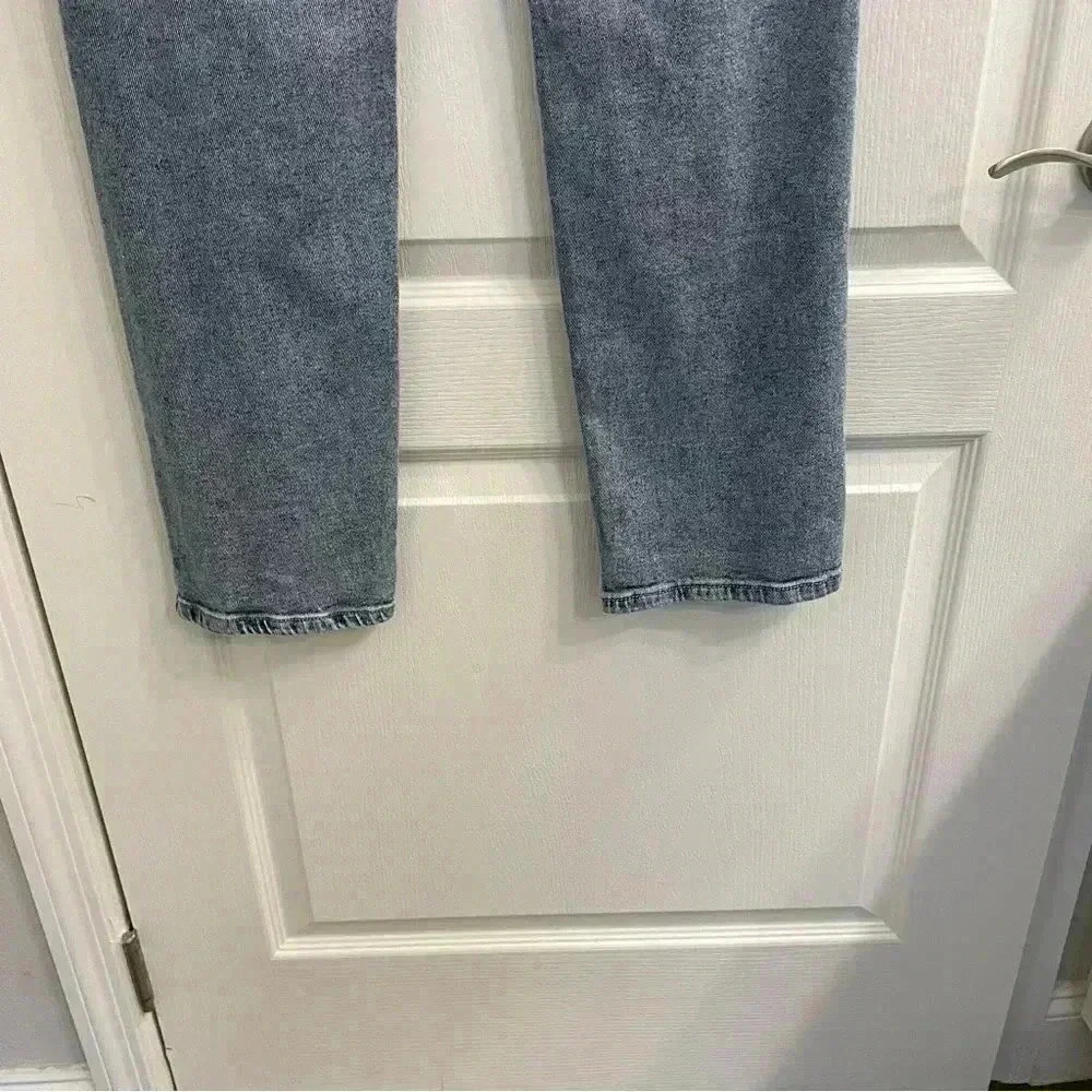 Distressed Denim Jeans with Plaid Print - Picture 11 of 13